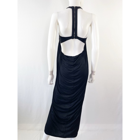 Helmut Lang Maxi Dress Size P Zip Up Racerback Vampirecore Gothic Grunge - Picture 6 of 10